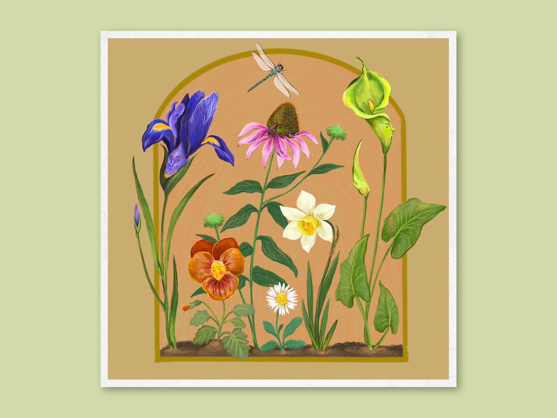 Anna Seed Art | Art Print - Garden View - Fun quirky illustration, wall art