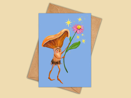 Anna Seed Art | Greeting Card - Mushroon Flower. Cute illustration