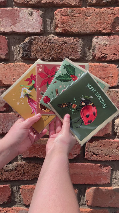 Christmas Cards x 4. Blank square seasonal greeting cards!