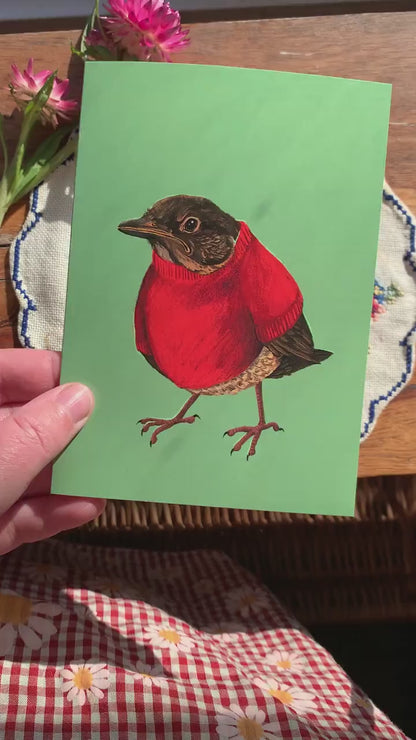 Greeting Card - Grumpy Bird. Funny illustration