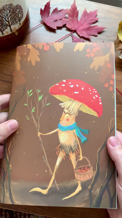 Lined A5 Notebook - Mushroom Chap. Cute Stationery