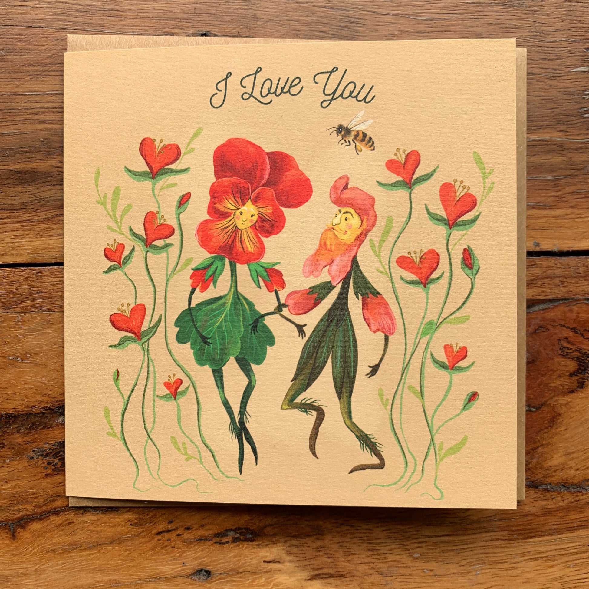Anna Seed Art | Occasion Card - i love you. Cute flower illustration