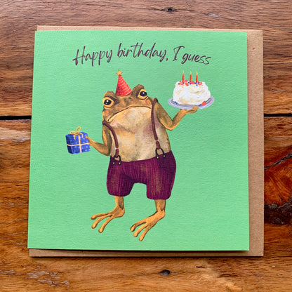 Anna Seed Art | Occasion Card - Happy birthday, I guess. Funny toad illustration