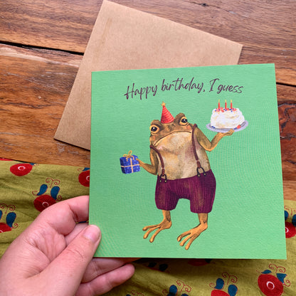 Anna Seed Art | Occasion Card - Happy birthday, I guess. Funny toad illustration