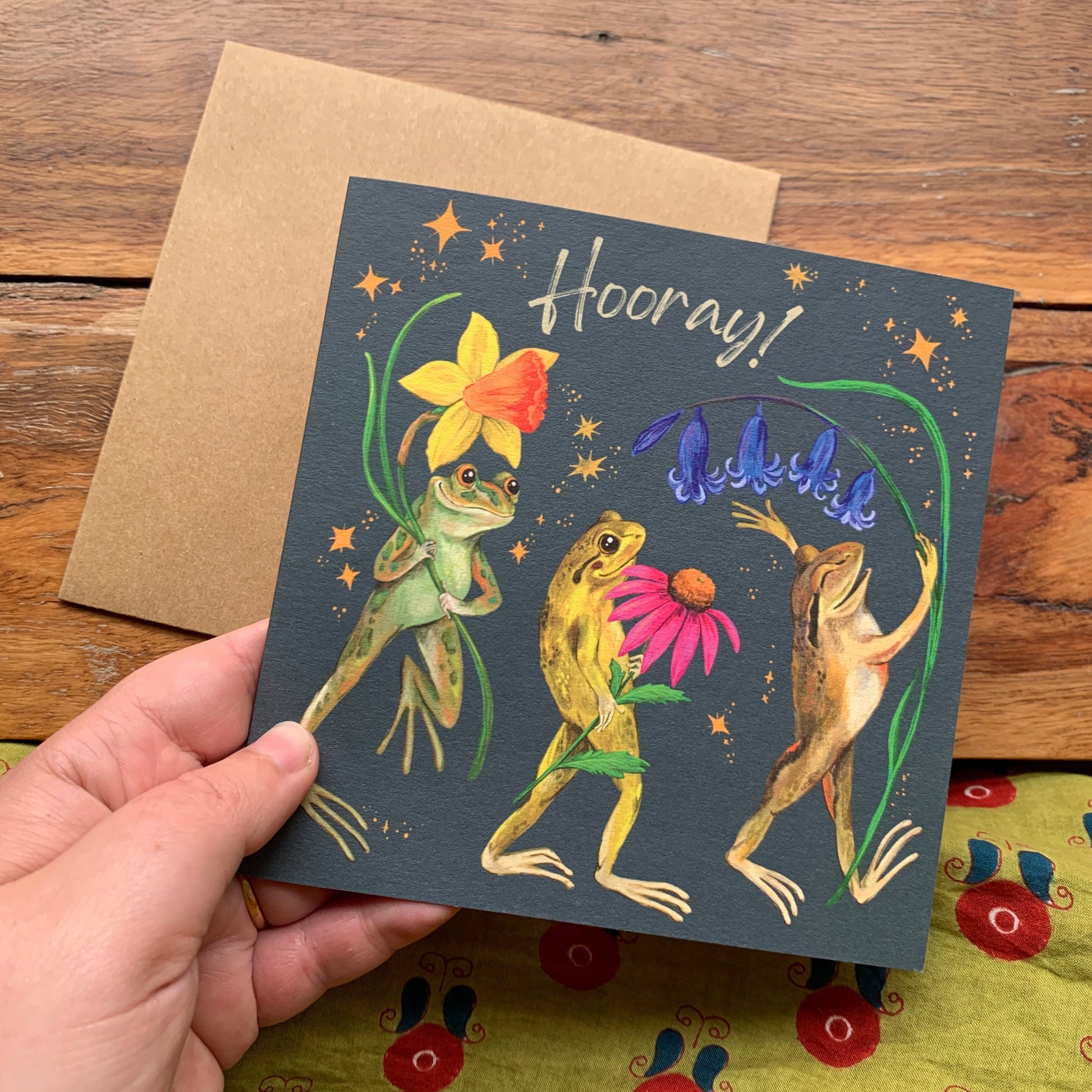 Anna Seed Art | Occasion Card - Hooray! Cute frog illustration