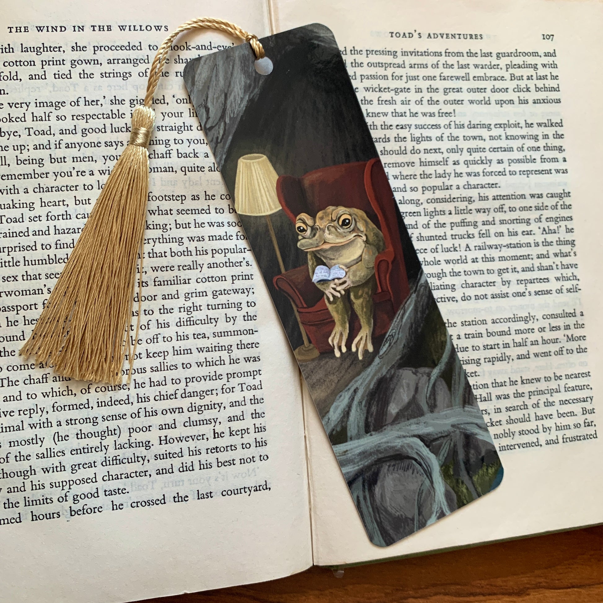 Anna Seed Art | Bookmark - Reading Toad - Whimsical illustration
