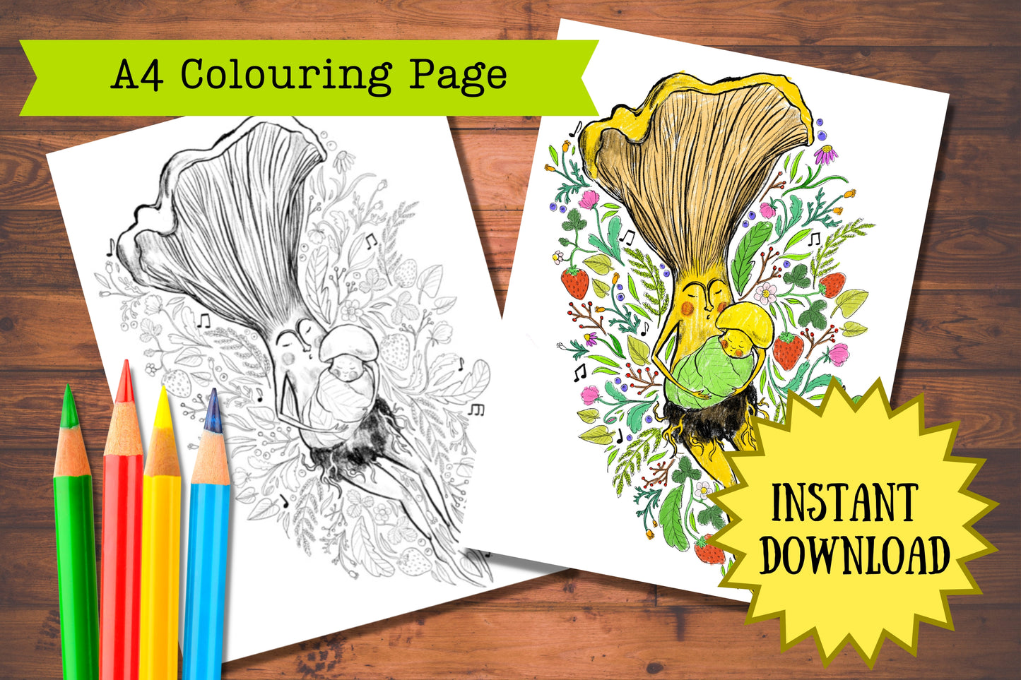Anna Seed Art | Printable Colouring Page - Mama's Lullaby (DIGITAL DOWNLOAD)