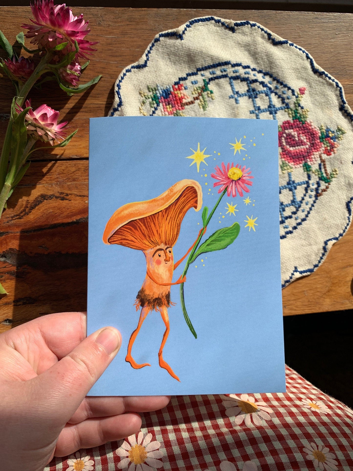 Anna Seed Art | Greeting Card - Mushroon Flower. Cute illustration