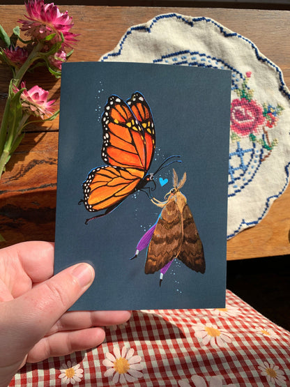 Anna Seed Art | Greeting Card - Butterfly & Moth. Cute illustration
